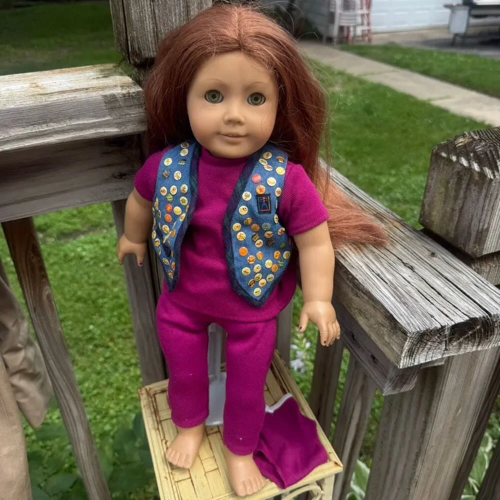 1995 Pleasant Company American Girl Denim Meet Vest & Outfit